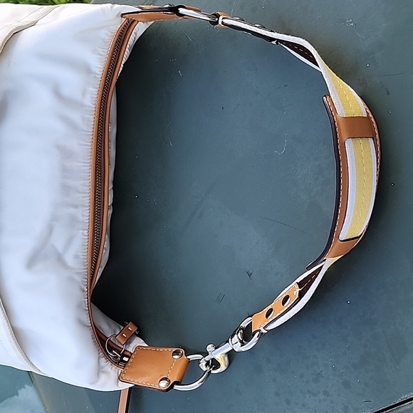 COACH Hampton Hobo Cream Satin Shoulder Bag - Picture 11 of 15